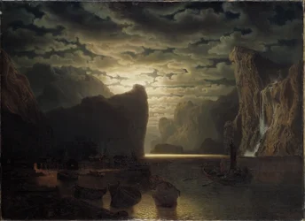 Norwegischer Fjord im Mondlicht, 1861